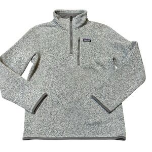 Patagonia kids 1/4 zip better sweater pullover size 12 large gray mock neck